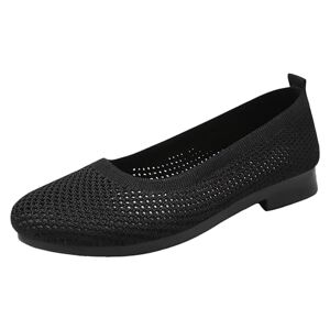 Generic Women Flat Shoes Size 9 Women'S Summer Soft Sole Fly Woven Shallow Breathable Casual Shoes Wide Width Leather Shoes For Women (Black, 5)
