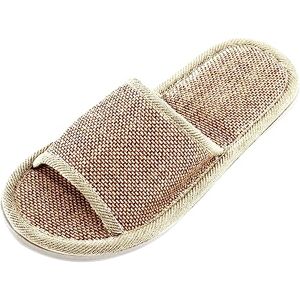 Generic Cotton Linen Slippers - Home Slippers For Women Unisex Washable Cotton Open-Toe Home Slippers Slippers For Women Men Linen Slippers Open Toe House Shoes Summer Sandals For Indoor Outdoor Bedroom