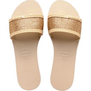 Havaianas, Women's, You Angra Glitter, City Sandals, Beige, 3/4 UK