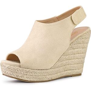 Perphy Platform Heels Espadrille Wedges Sandals For Women Beige 5 Uk/label Size 7 Us