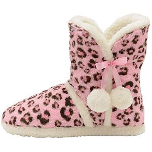 Dunlop Womens Huxlee Slipper Boots - Pink Leopard - Small 3/4