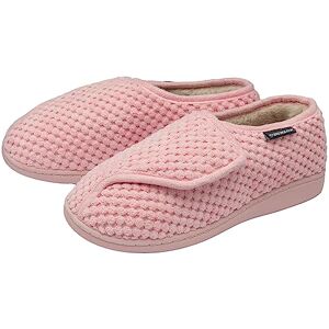 Dunlop Ladies Rip Tape Fastening Slippers - Pink - Uk 4