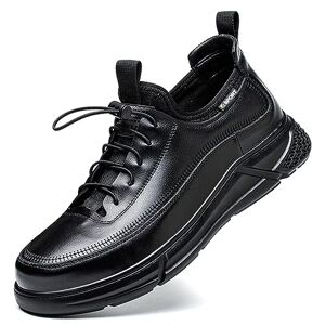 Dajingkj Safety Shoes Women'S Genuine Leather Work Shoes Plastic Steel Toe Shoes Lightweight Waterproof 6kv Insulated Shoes, Black, 6 Uk