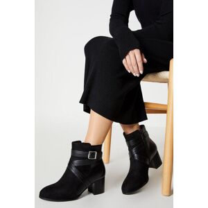 Wallis Womens Wide Fit Aurelia Cross Strap Ankle Boots - Black - Size: 4