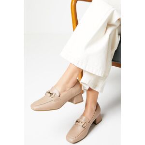 Wallis Womens Dixie Snaffle Detail Low Block Heel Loafers - Beige - Size: 8