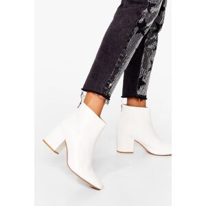 NastyGal Faux Leather Block Heel Ankle Boots