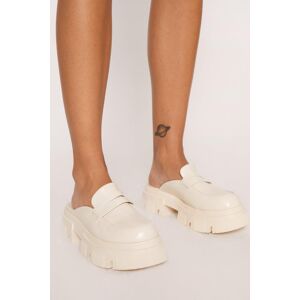 NastyGal Faux Leather Backless Chunky Loafers