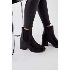 Faith: Alberta Square Toe Stack Heel Ankle Boots