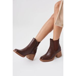 Faith: Alberta Square Toe Stack Heel Ankle Boots