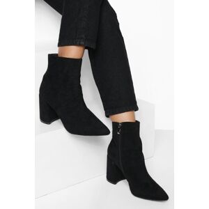 boohoo Wide Fit Block Heel Pointed Boots