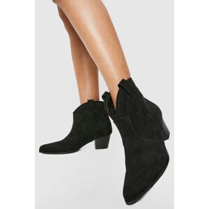 boohoo Basic Tab Detail Western Cowboy Ankle Boots