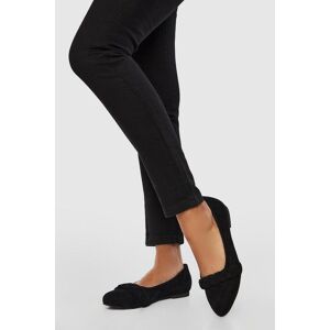 boohoo Wide Fit Pointed Toe Plait Detail Ballerina