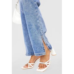 boohoo Wide Fit Buckle Detail Heeled Mules