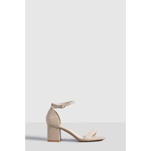 boohoo Wide Fit Low Block Barely There Heels