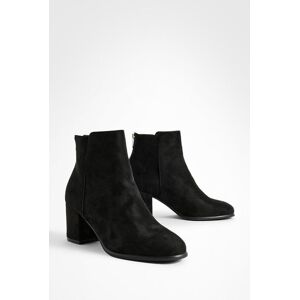 boohoo Wide Fit Low Block Heel Ankle Boots