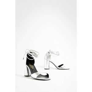 boohoo Wide Fit Wrap Up Block Heels