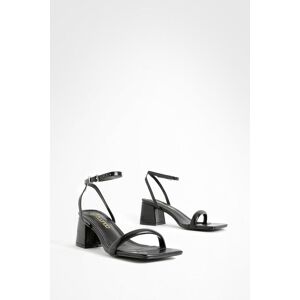 boohoo Square Toe Block Heel Two Part Heels