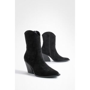 boohoo Embroidered Cowboy Ankle Boots