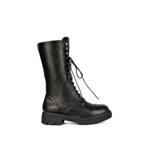 XY London 'Vera' Mid-Calf Combat Heeled Ankle Boots