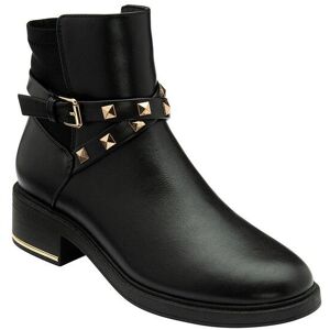 Lotus Black 'Alicia' Block-Heel Ankle Boots