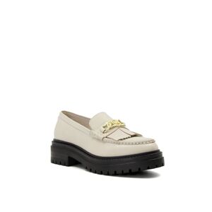 Dune London Womens Ladies Georgiana - Chain-Tassel-Detail Chunky Loafers - Beige Leather (Archived) - Size Uk 7