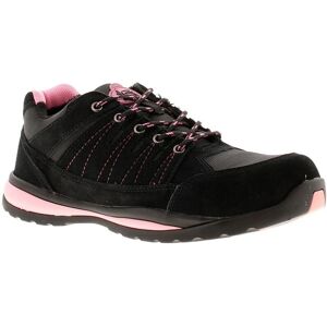 Tradesafe Womens Safety Shoes Trainers Force Suede Leather Lace Up Black - Size Uk 5