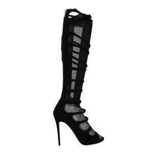 Dolce & Gabbana Womens Black Suede Stretch Straps - Size Eu 39