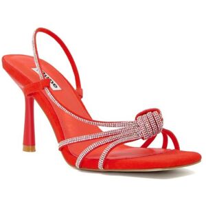 Dune London Womens Ladies Meta - Diamante-Knot-Detail Heeled Sandals - Orange - Size Uk 6