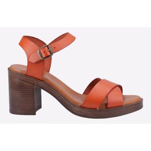 Hush Puppies Georgia Sandal Leather Womens - Orange - Size Uk 6