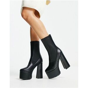 Raid Womens Gabriel Platform Ankle Boots In Black - Size Uk 6