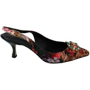 Dolce & Gabbana Womens Multicolor Crystal Slingbacks Heels Shoes - Multicolour - Size Uk 7