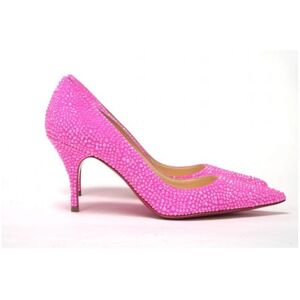 Christian Louboutin Womens Hot Pink Embellished High Heels Pumps Leather - Size Eu 35