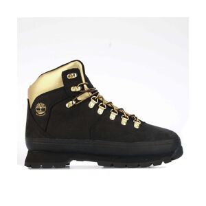 Timberland Womenss Euro Hiker Hiking Boots In Black Gold Leather - Size Uk 6