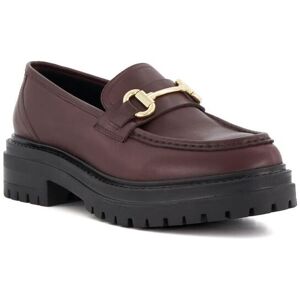 Dune London Womens Ladies Gallagher - Cleated-Sole Leather Snaffle-Trim Loafers - Burgundy Leather (Archived) - Size Uk 7