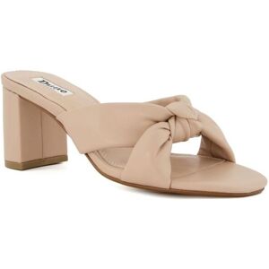 Dune London Womens Ladies Madden Knot-Strap Block-Heel Sandals - Beige - Size Uk 3