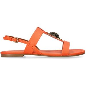 Kurt Geiger London Womens Leather Hampton Flat Sandals - Orange Leather (Archived) - Size Uk 4