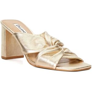 Dune London Womens Ladies Maizing - Knot Detail Heeled Mules - Gold Leather (Archived) - Size Uk 4