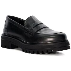 Dune London Womens Ladies Gliding - Chunky Sole Penny Loafers - Black Leather (Archived) - Size Uk 6