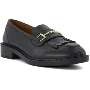 Dune London Womens Ladies Guided - Fringe-And-Tassel-Trimmed Loafers - Black Leather (Archived) - Size Uk 8