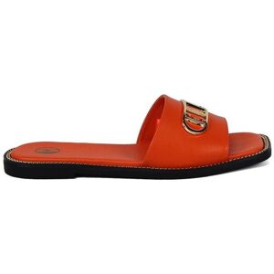 Elle Womens 'Odeta' Flat Sandal - Orange Pu - Size Uk 6