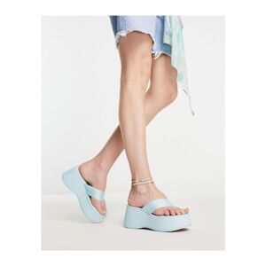 Simmi Shoes Womens London Miellahi Toe Thong Flatform Sandals In Light Blue - Sky Blue - Size Uk 5
