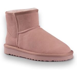 Aus Wooli Womens Australia Short Sheepskin Ankle Boot - Pink Leather - Size Uk 7