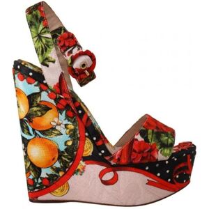 Dolce & Gabbana Womens Multicolor Brocade Platform Heels Sandals Shoes - Multicolour Cotton - Size Eu 37