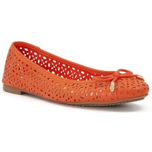 Dune London Womens Ladies Hazell - Laser-Cut Detail Ballet Pumps - Orange - Size Uk 4