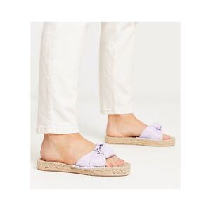 Asos Design Womens Wide Fit Jade Knotted Espadrille Mules In Lilac-Purple - Size Uk 3