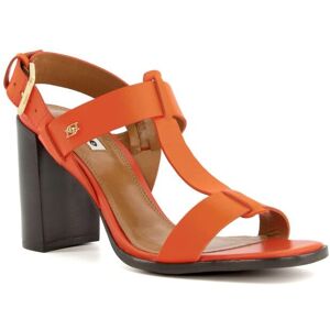 Dune London Womens Ladies Jacie - Block-Heel Slingback Sandals - Orange Leather (Archived) - Size Uk 6