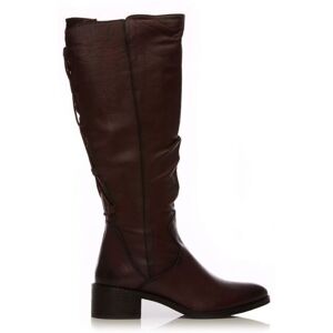 Moda In Pelle Womens 'Lucura' Burgundy Leather Knee High Boots - Size Eu 36