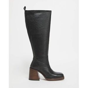 Simply Be Platform Heel Knee Boots Ex Wide S Black 9 Female