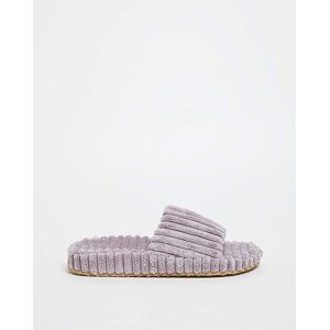 Simply Be Ribbed Towelling Slider Slippers Wide Mauve 5 Female