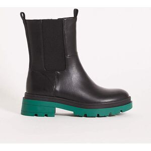 Simply Be Contrast Sole Ankle Boots Wide Black/green 4 Female